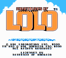 Adventures of Lolo title screenshot
